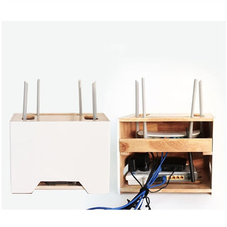 Wooden Cable Management Box for Router & Power Strip