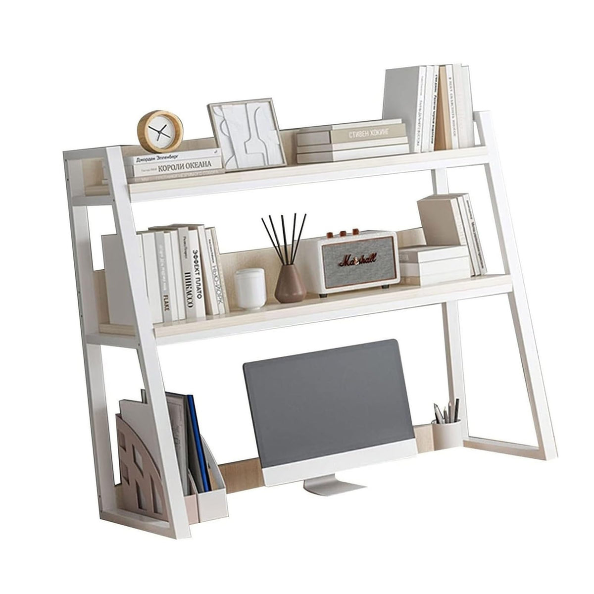 Adjustable Wooden Desktop Bookshelf & Storage Organizer