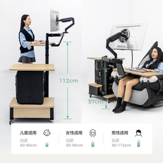 Motorized Sit-Stand Desk with Adjustable Monitor Mount