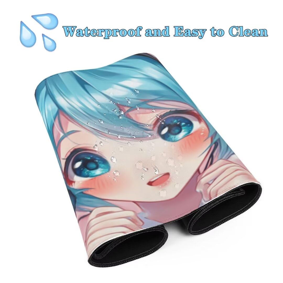 XXL Waterproof Anime Desk Mat with Non-Slip Rubber Base