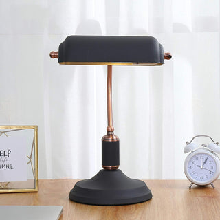 Black Metal Desk Lamp, Classic Table Light for Home Office Decor