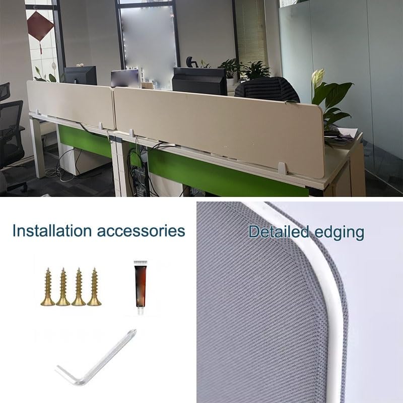 2-Piece Freestanding Desk Privacy Divider with Removable Clips