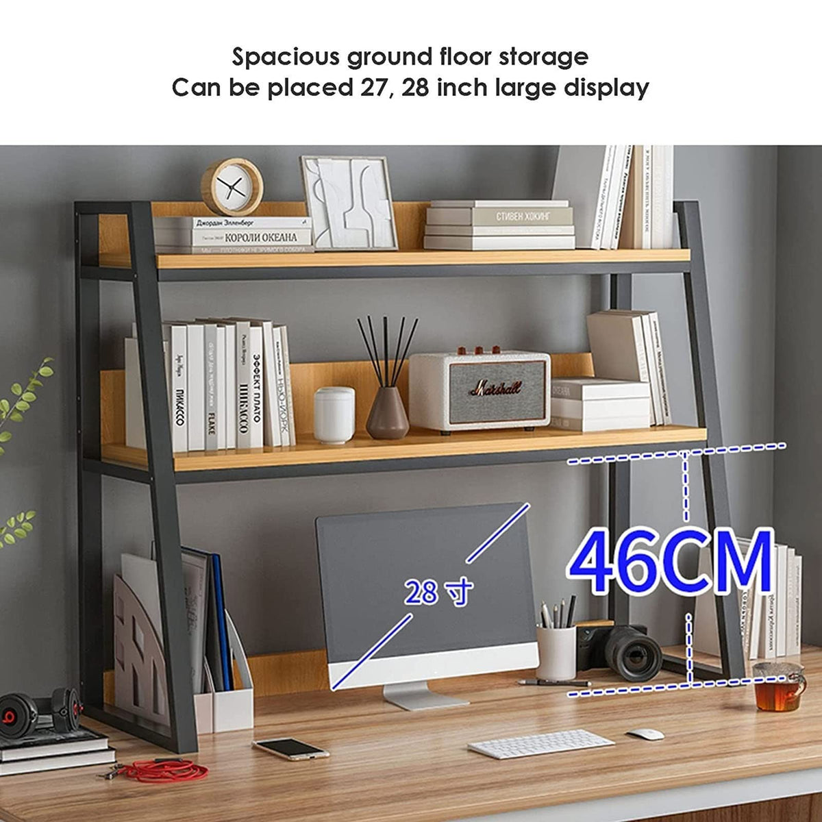 Adjustable Wooden Desktop Bookshelf & Storage Organizer