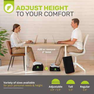 2-in-1 Adjustable Ergonomic Foam Footrest for Under Desk