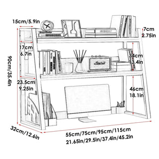 Adjustable Wooden Desktop Bookshelf & Storage Organizer