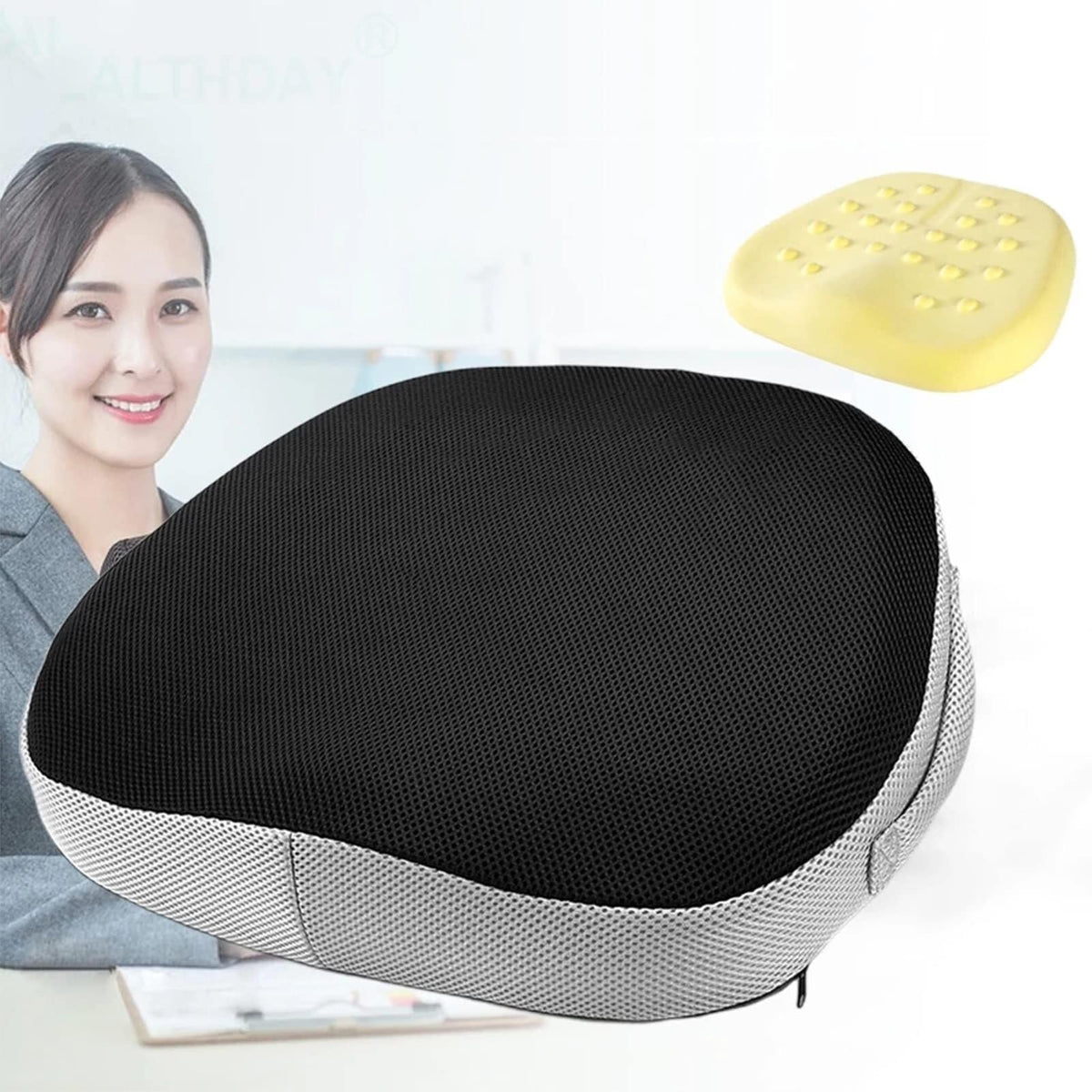 Ergonomic Memory Foam Seat Cushion with Pressure Relief Support