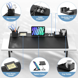 6-in-1 Magnetic Desk Mat Organizer with Phone, Cup & Cable Storage