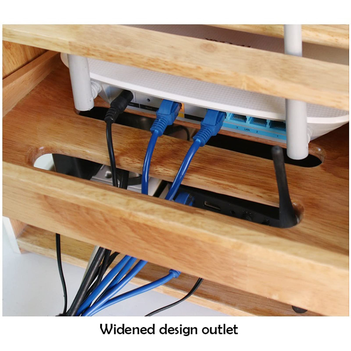 Wooden Cable Management Box for Router & Power Strip