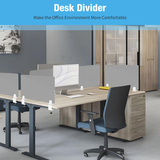 4-Piece Acrylic Desk Privacy Divider with Adjustable Base