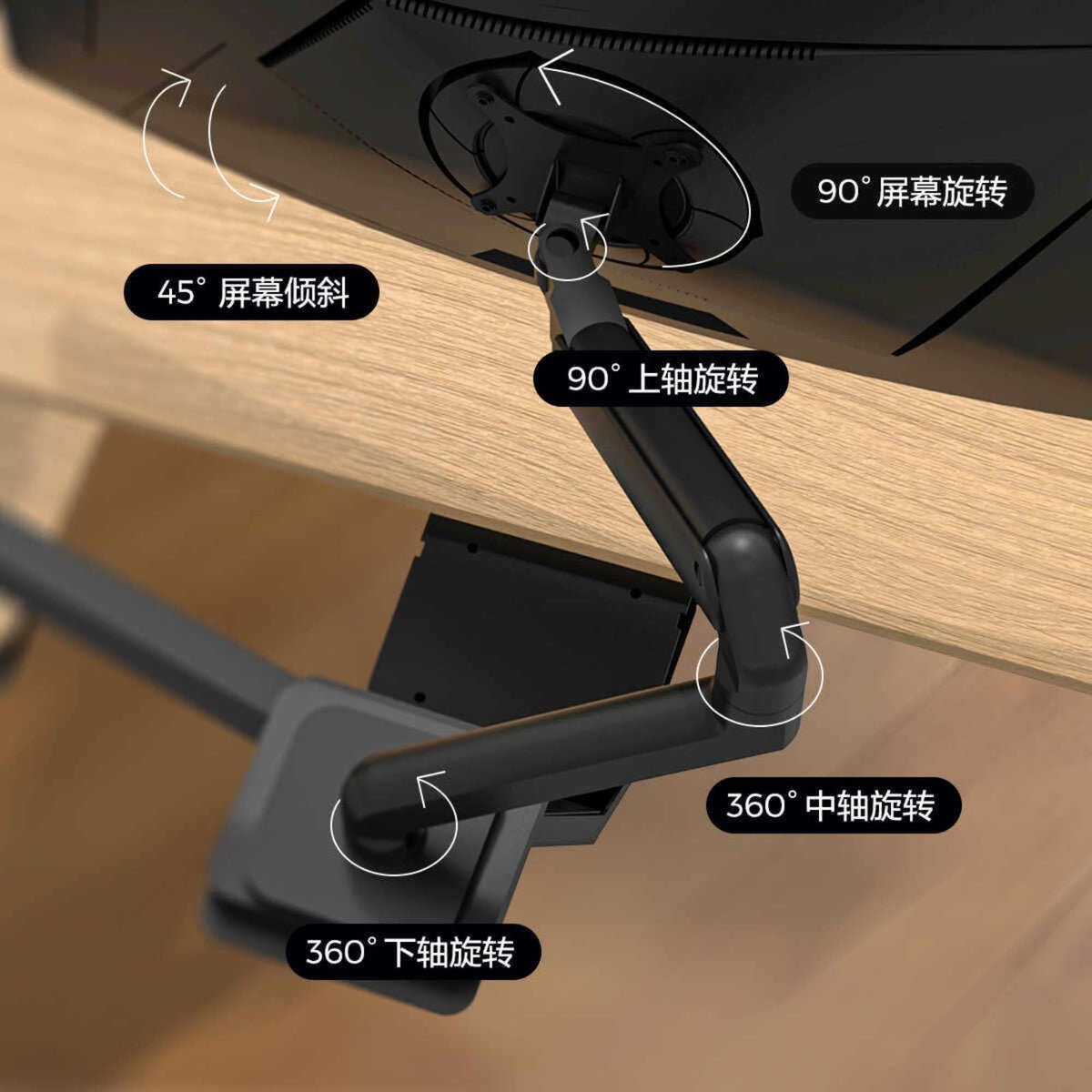 Motorized Sit-Stand Desk with Adjustable Monitor Mount