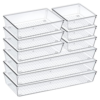 60-Piece Clear Plastic Drawer Organizer Set