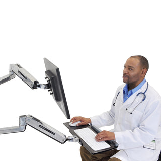 Wall-Mount Sit-Stand Adjustable Keyboard Arm & Tray