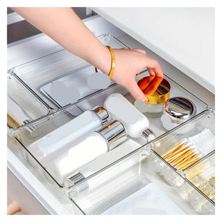 60-Piece Clear Plastic Drawer Organizer Set