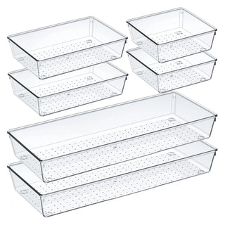 60-Piece Clear Plastic Drawer Organizer Set