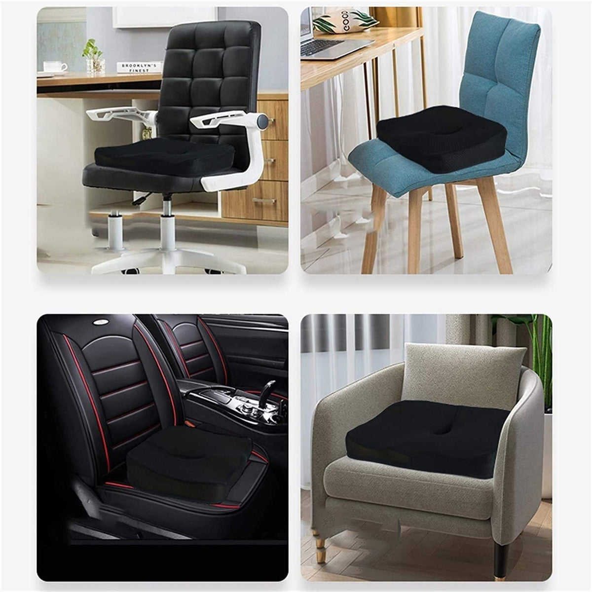 Ergonomic Breathable Seat Cushion with Non-Slip Support