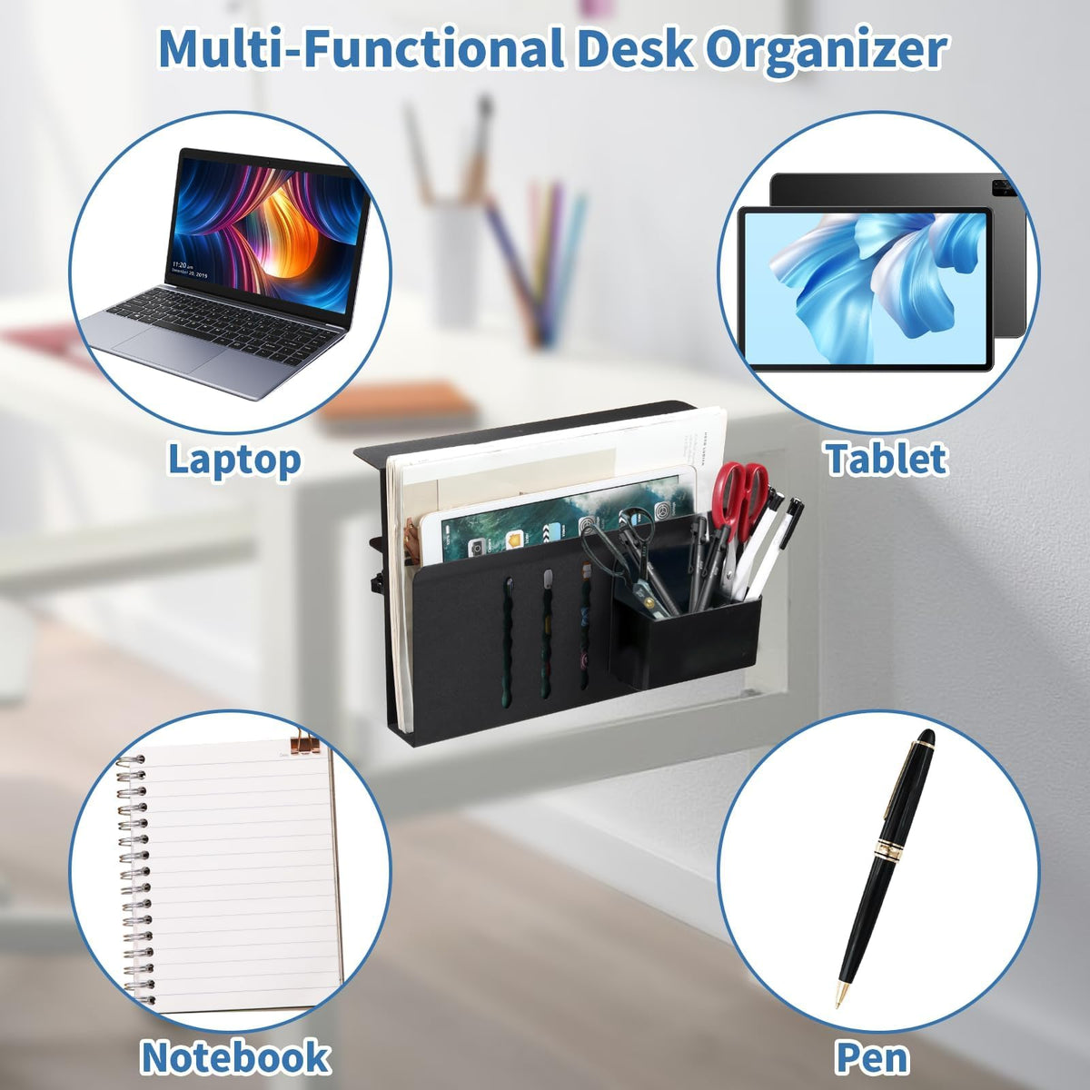 Hanging Desk Storage Organizer for Laptop, Tablet & Documents