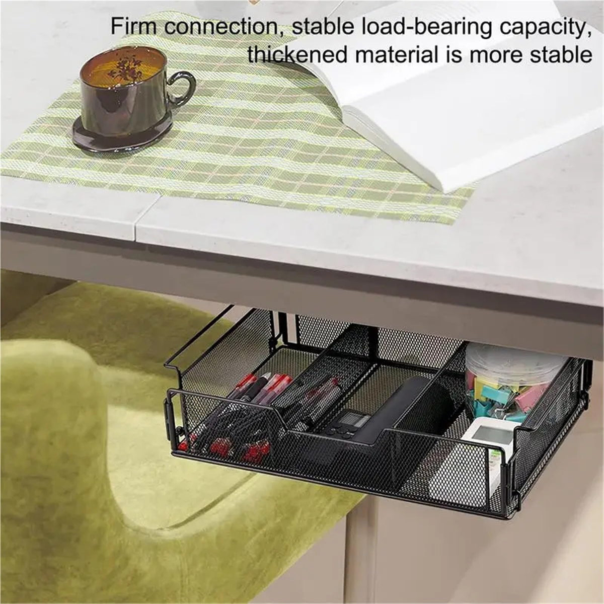 Metal Under-Desk Drawer Organizer for Office Supplies