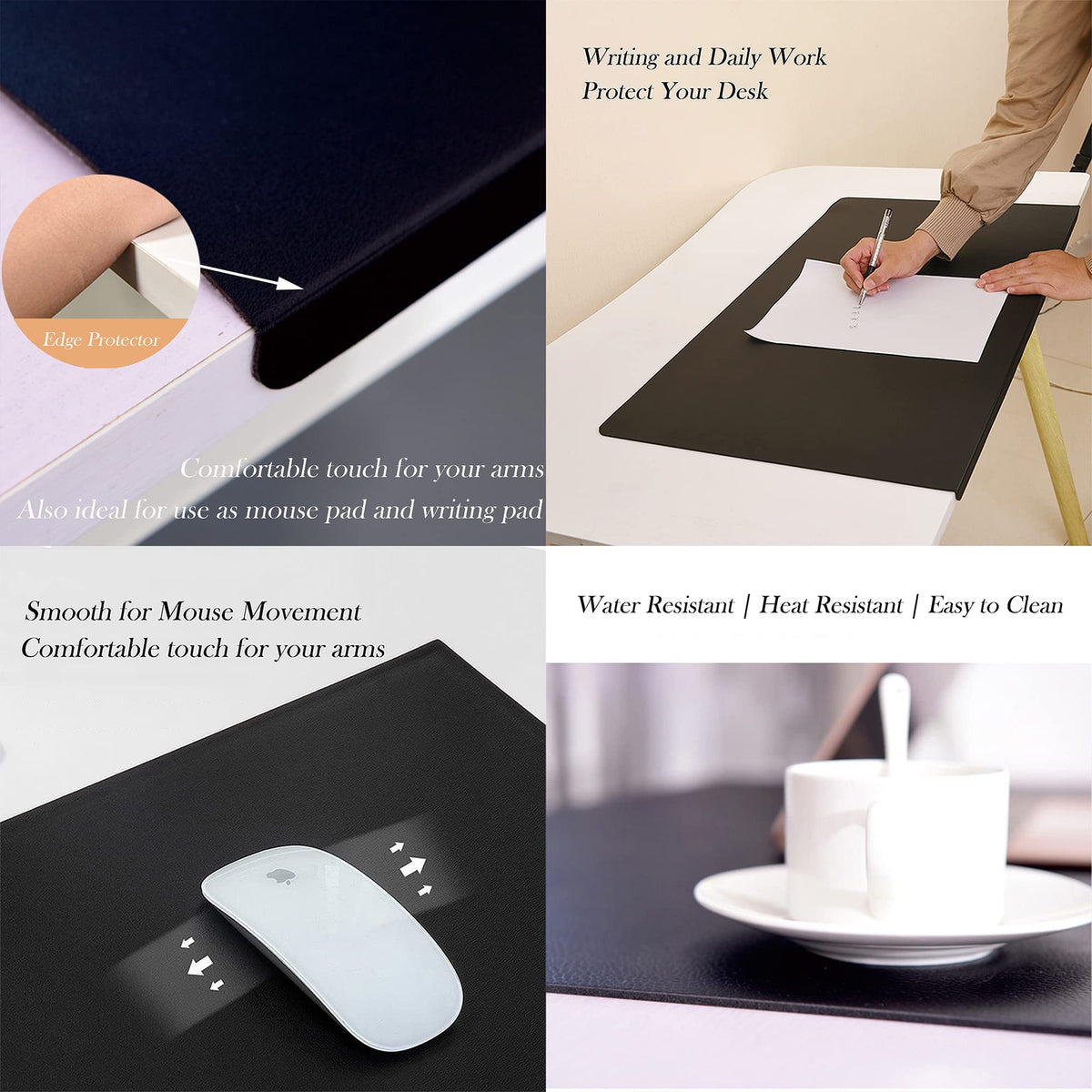 90 × 40cm Waterproof Non-Slip Desk Mat with Edge Protection