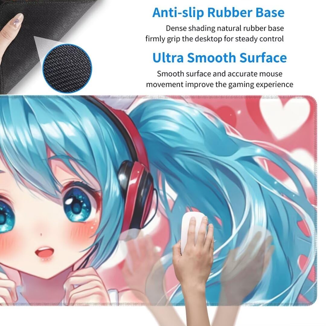 XXL Waterproof Anime Desk Mat with Non-Slip Rubber Base