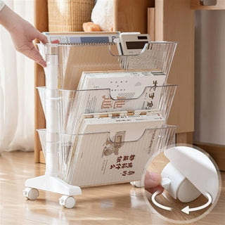 Transparent Document Storage Cabinet with Removable Bookshelf