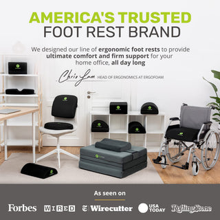2-in-1 Adjustable Ergonomic Foam Footrest for Under Desk