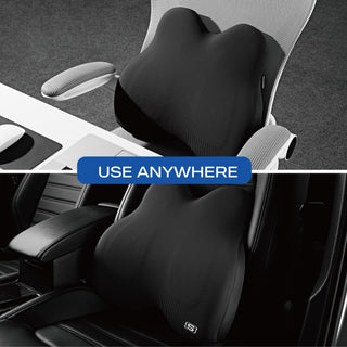 Memory Foam Lumbar & Seat Cushion Set for Office Chair, Car & Travel