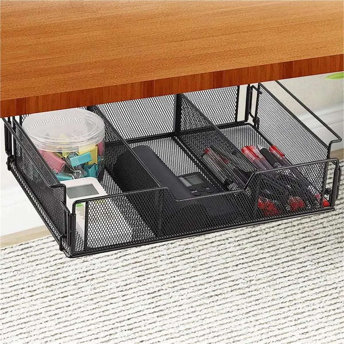 Metal Under-Desk Drawer Organizer for Office Supplies