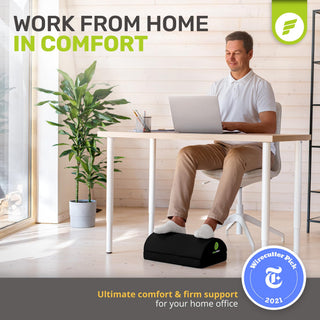 2-in-1 Adjustable Ergonomic Foam Footrest for Under Desk