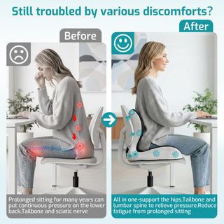 Ergonomic Seat Cushion,Office Chair Cushion with Lumbar Support Pillow