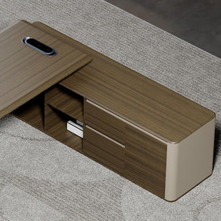 94" Modern L-Shaped Executive Office Desk with Lateral Cabinet