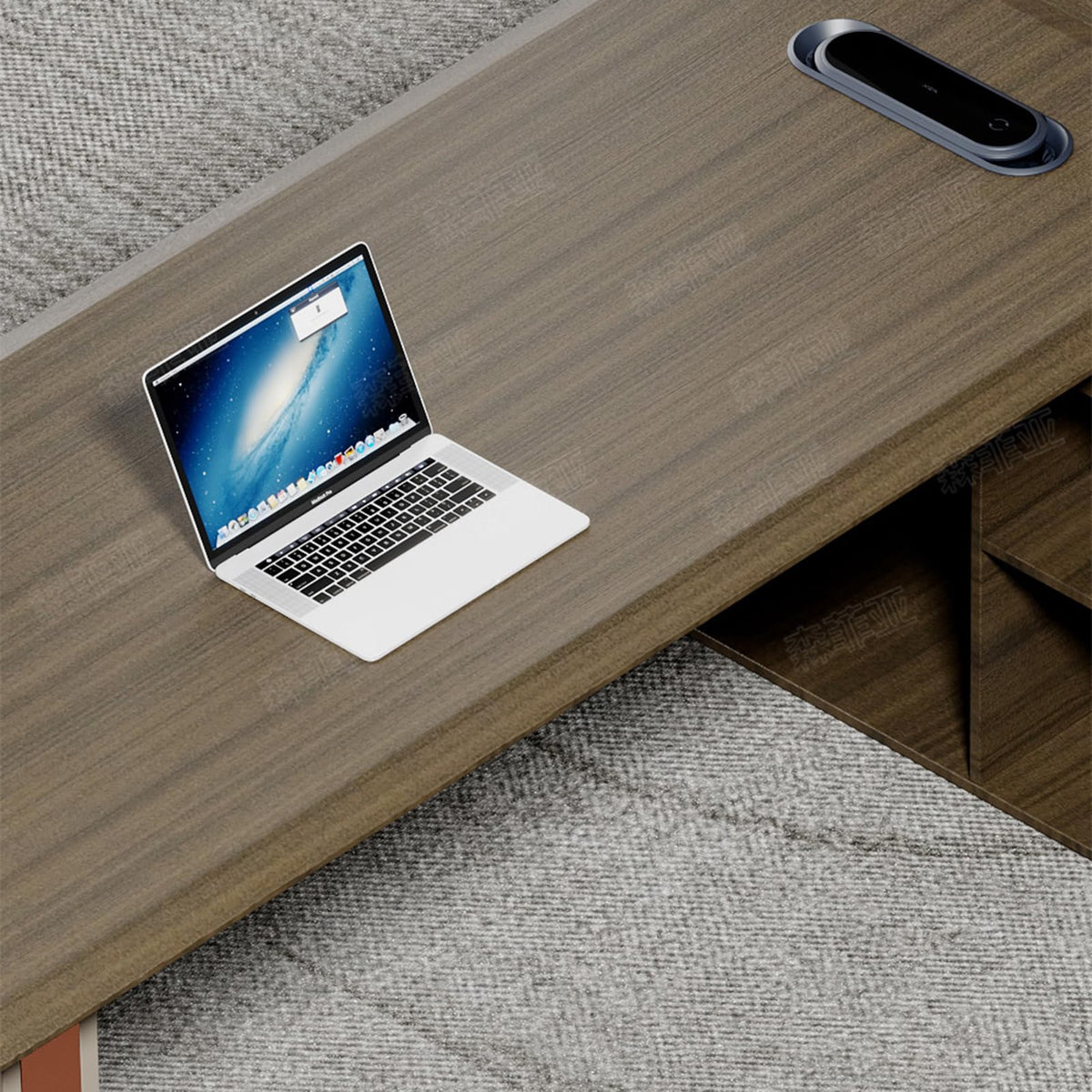 94" Modern L-Shaped Executive Office Desk with Lateral Cabinet