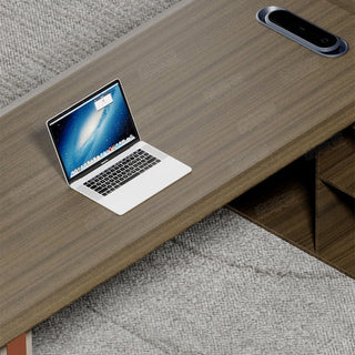 94" Modern L-Shaped Executive Office Desk with Lateral Cabinet