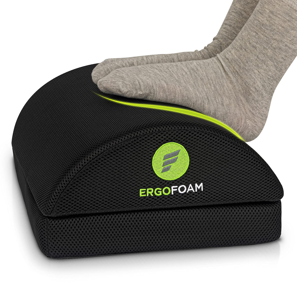 2-in-1 Adjustable Ergonomic Foam Footrest for Under Desk